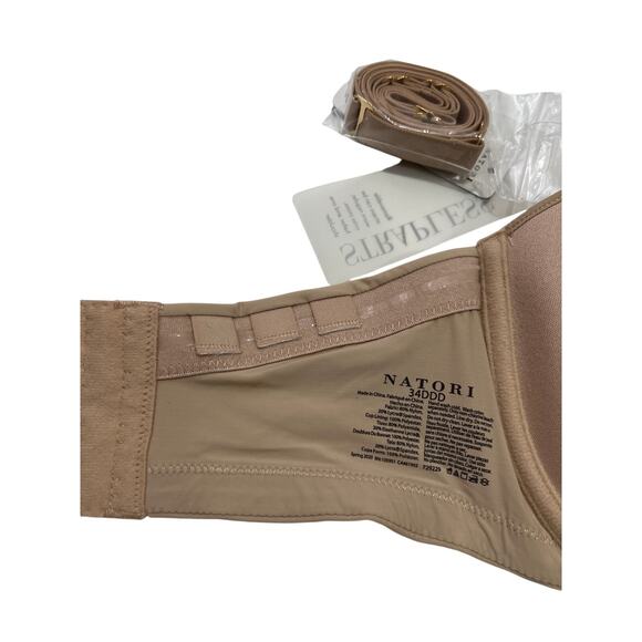 Natori Plunge Strapless Convertible Bra Size 34DDD Style 729229 Color Cafe - Picture 5 of 6